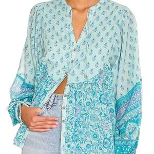 🩵NWT🩵 Spell & the Gypsy Utopia Blouse in Pacific Sz S